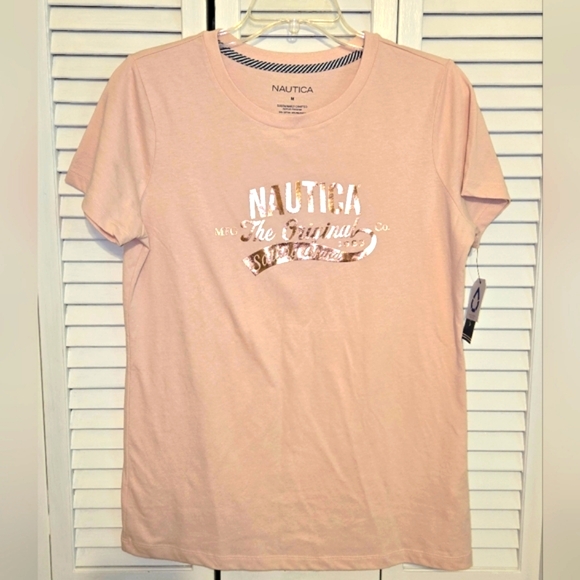 Nautica Women's M Gold Foil Tee NEW - Picture 5 of 14